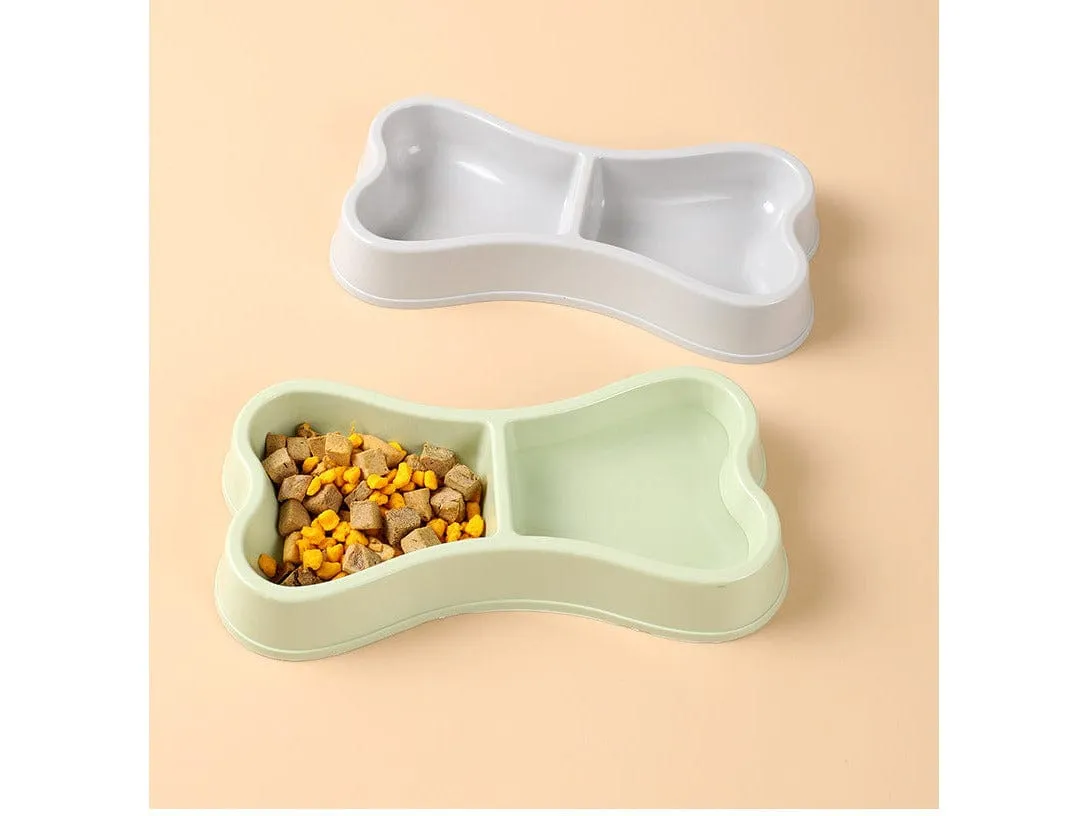 Macaron Plastic Bone-Shaped Double Bowl 24*12.5*3.5Cm Pets Qatar