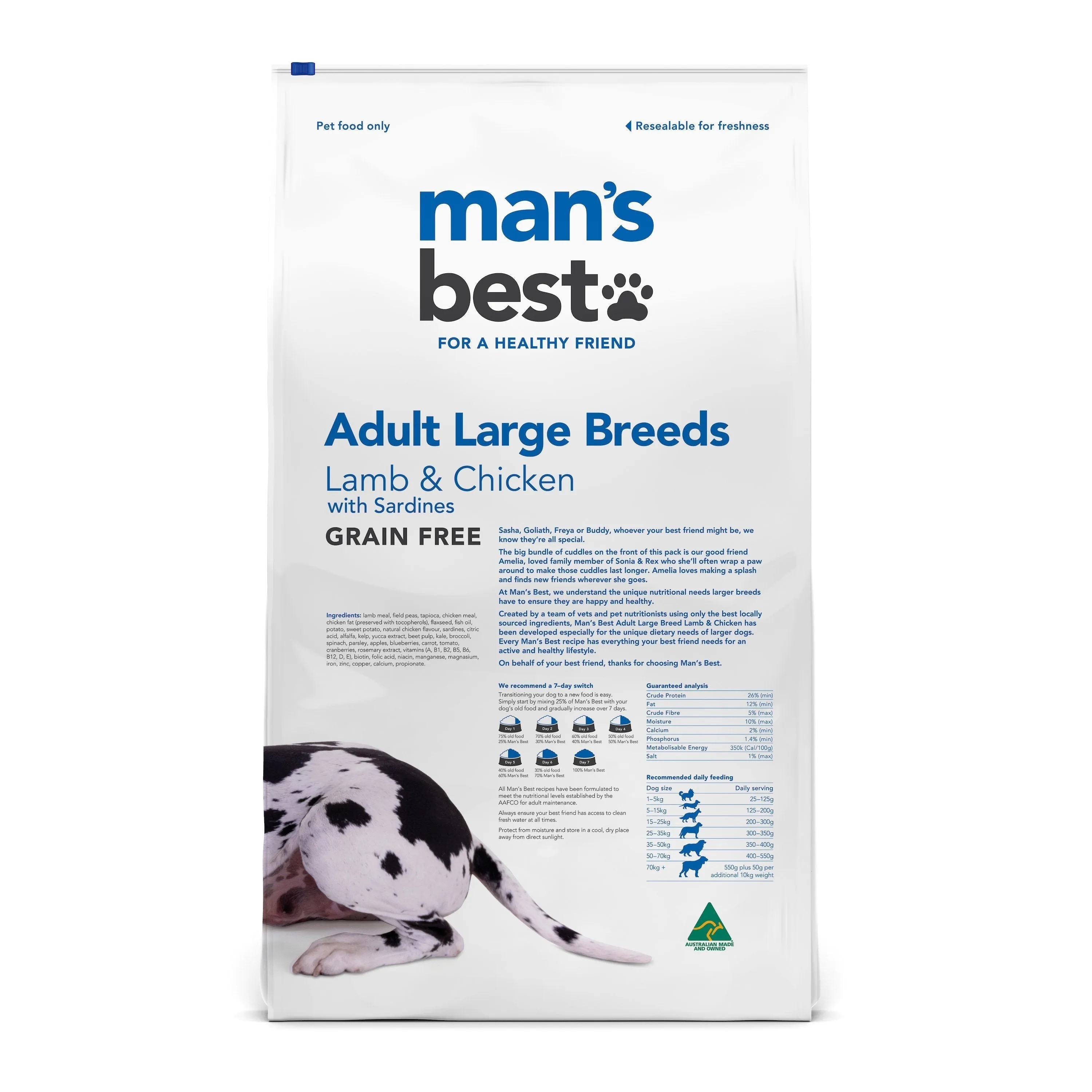 Mans Best Adult Large Breed Premium Grain Free Dry Dog Food 12kg ( _ )