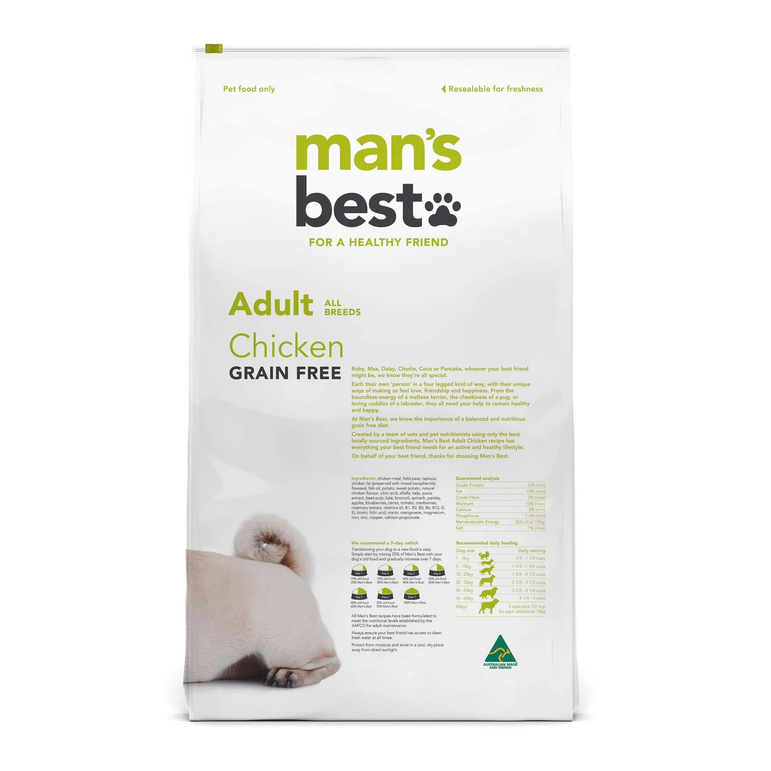 Mans Best Adult Premium Grain Free Chicken Dry Dog Food 12kg ( _ )