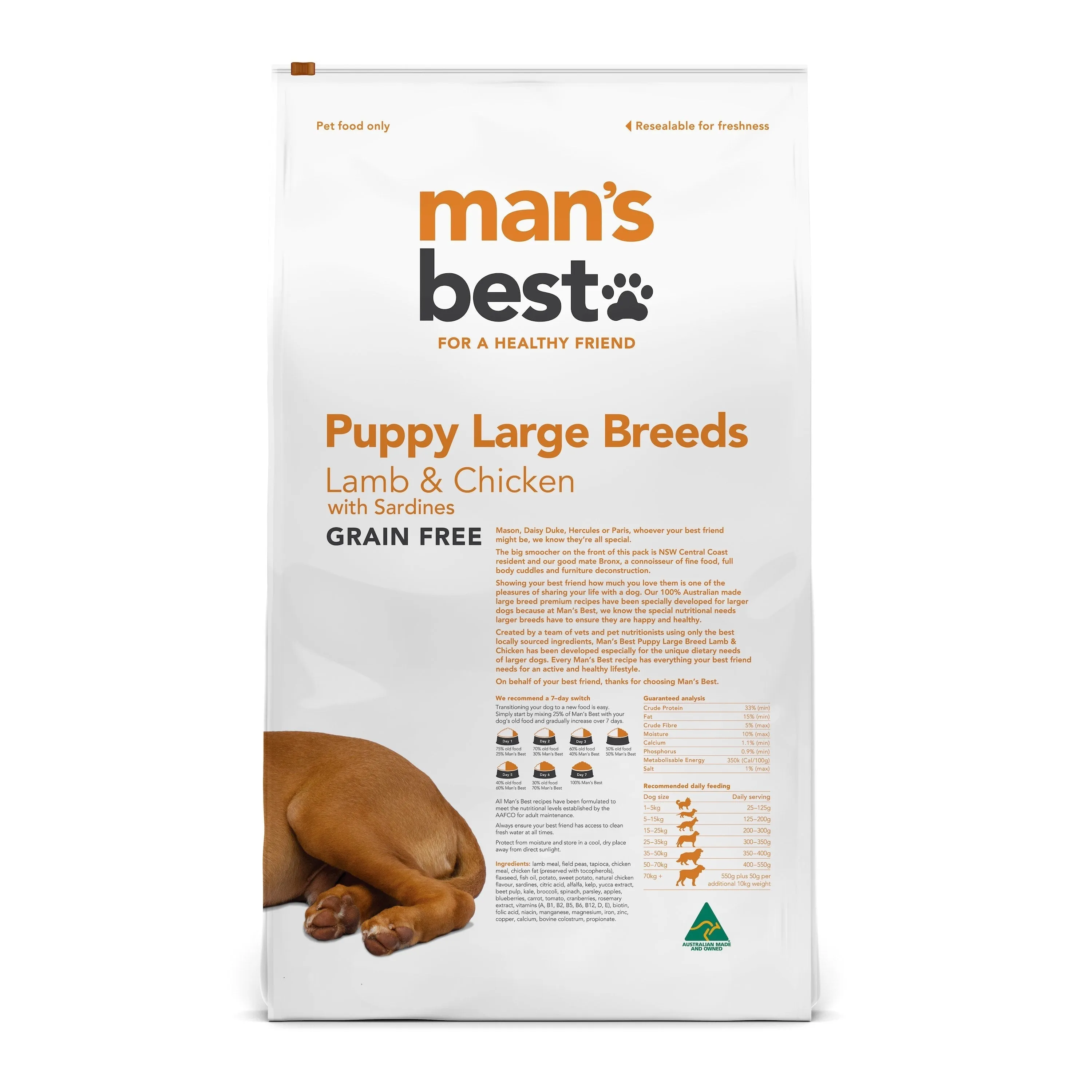 Mans Best Puppy Large Breed Premium Grain Free Dry Food 12kg ( _ )