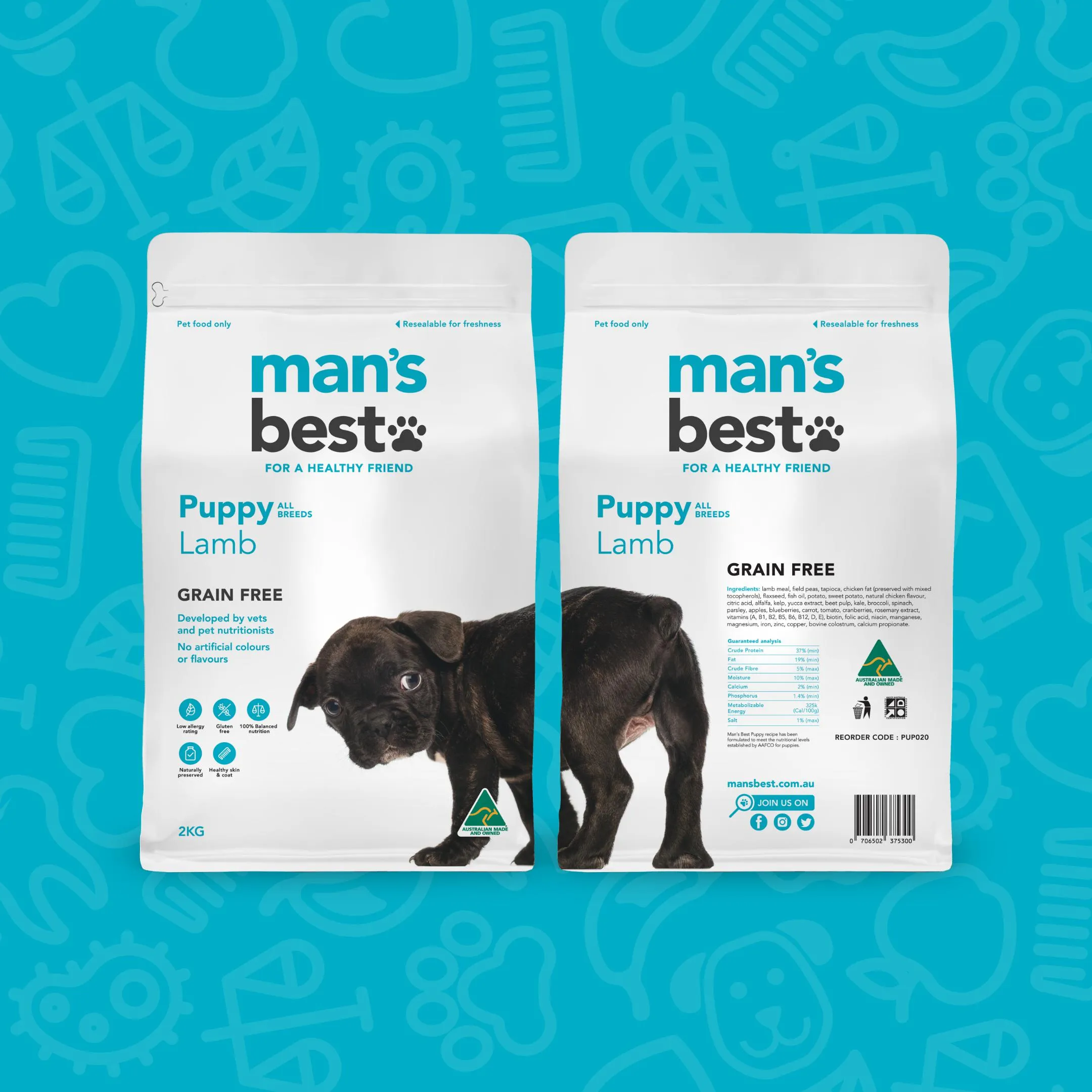 Mans Best Puppy Premium Grain Free Lamb Dry Food 2kg ( _ )