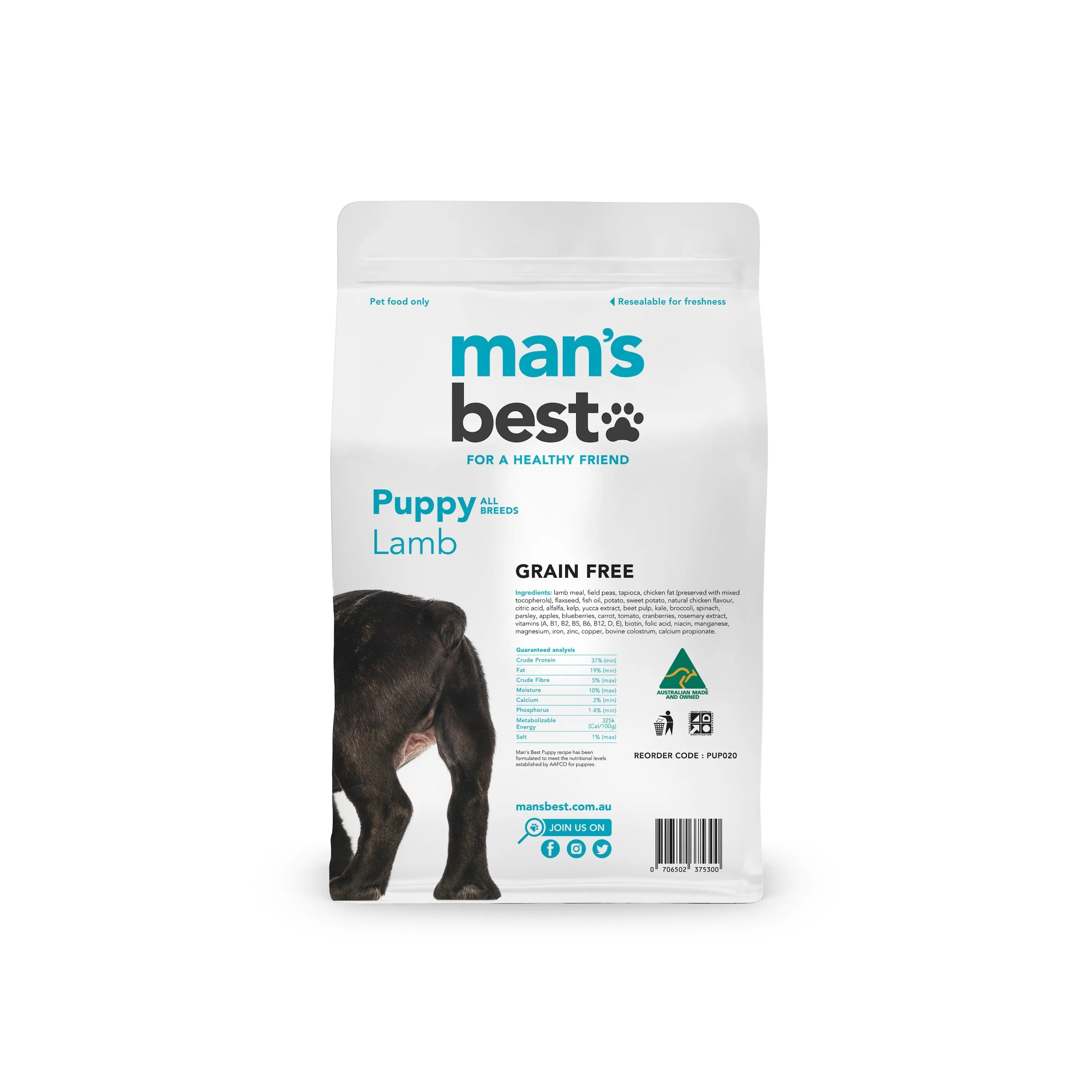 Mans Best Puppy Premium Grain Free Lamb Dry Food 2kg ( _ )