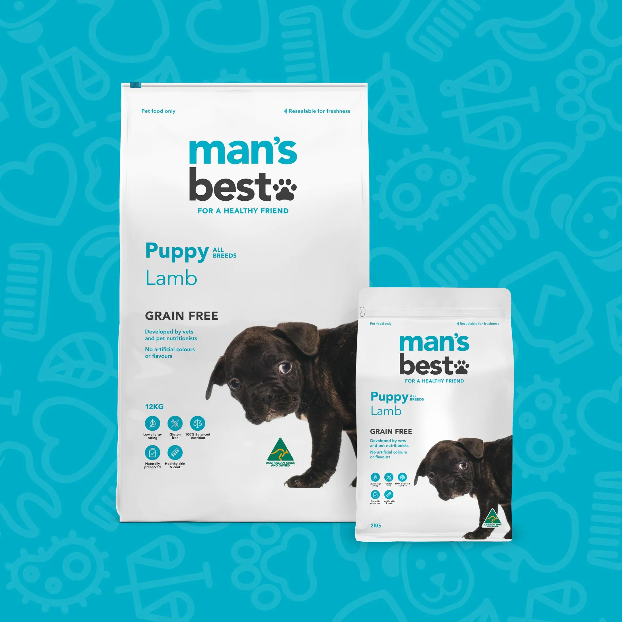 Mans Best Puppy Premium Grain Free Lamb Dry Food 2kg ( _ )