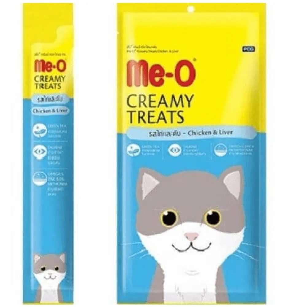 Me O Creamy Chicken & Liver and Creamy Bonito Cat Treat Combo
