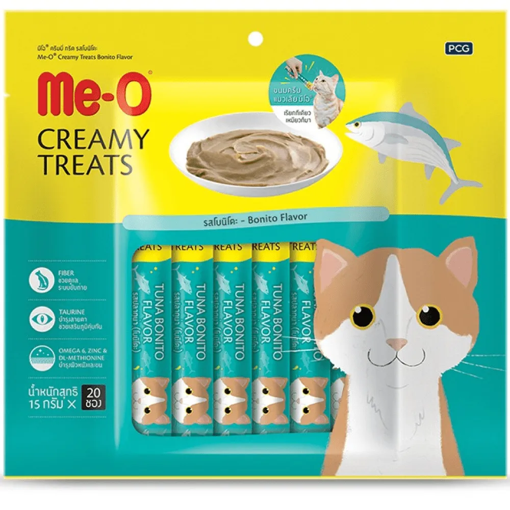 Me O Creamy Chicken & Liver and Creamy Bonito Cat Treat Combo