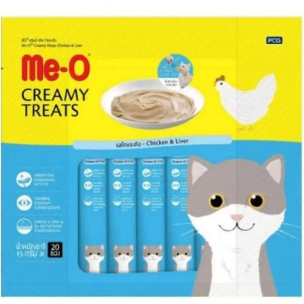 Me O Creamy Chicken & Liver and Creamy Bonito Cat Treat Combo