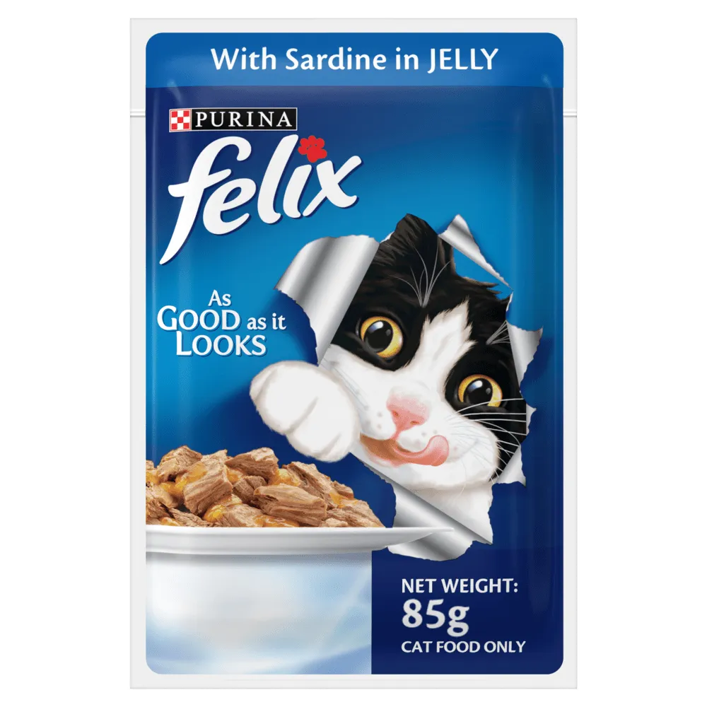 Me O Delite Tuna with Bonito in Jelly and Purina Felix Sardine with Jelly Adult Cat Wet Food Combo (12 12)