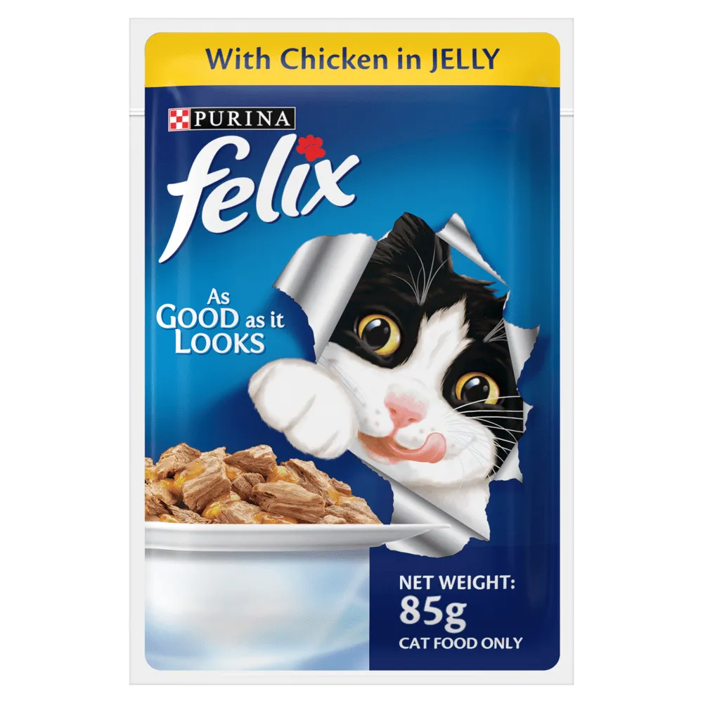 Me O Tuna & Sardine in Jelly Kitten and Purina Felix Chicken with Jelly Adult Cat Wet Food Combo (12 12)