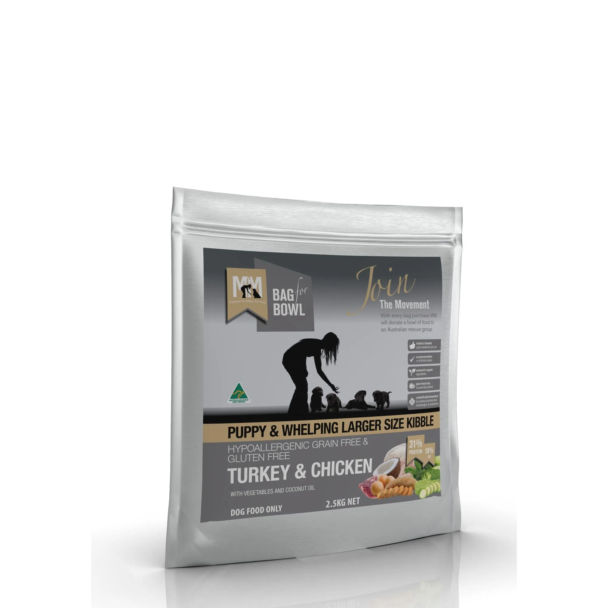 Meals for Mutts Puppy Grain Free Turkey and Chicken Dry Dog Food 2.5kg