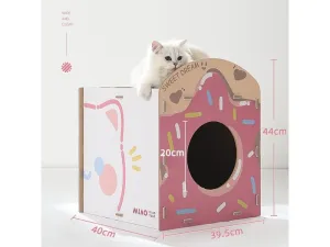 Meow Meow Strawberry Sweet Square Cat Scratching Pad As Photo 40X39.5X44cm Pets Qatar