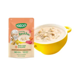 Moochie Broth Tuna & Salmon  40G  Pouch Pets Qatar