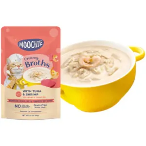 Moochie Broth Tuna & Shrimp  40G  Pouch Pets Qatar
