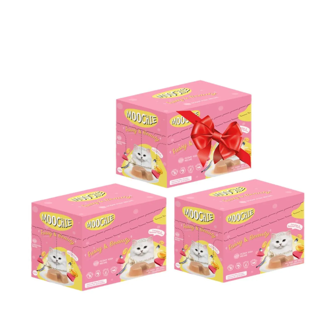 MOOCHIE CAT FOOD OCEAN FISH RECIPE 12x70g Three Boxes Pets Qatar