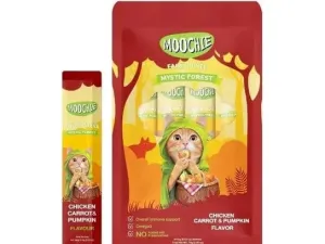 Moochie Chicken, Carrot & Pumpkin Flavor Mousse 5X15G Pouch Sachet Pets Qatar