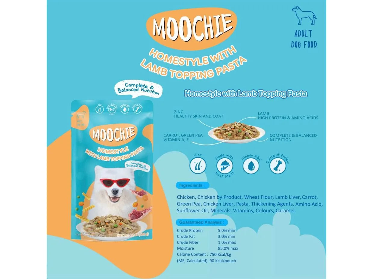 MOOCHIE HOMESTYLE WITH LAMB & PASTA 120g POUCH Pets Qatar