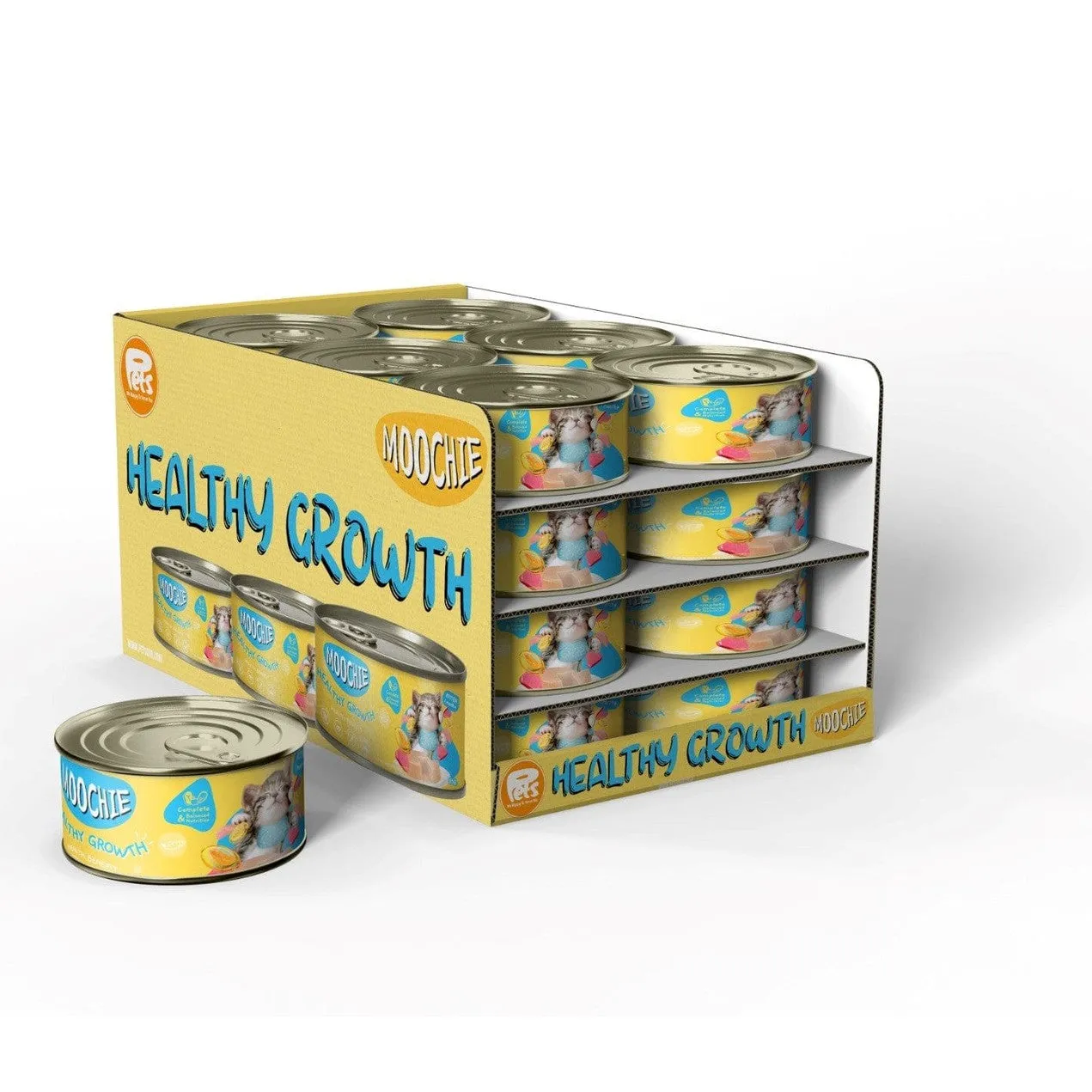 Moochie Kitten Mousse Tuna & Chicken Recipe Pate (Healthy Growth) 24X85G. Can Pets Qatar