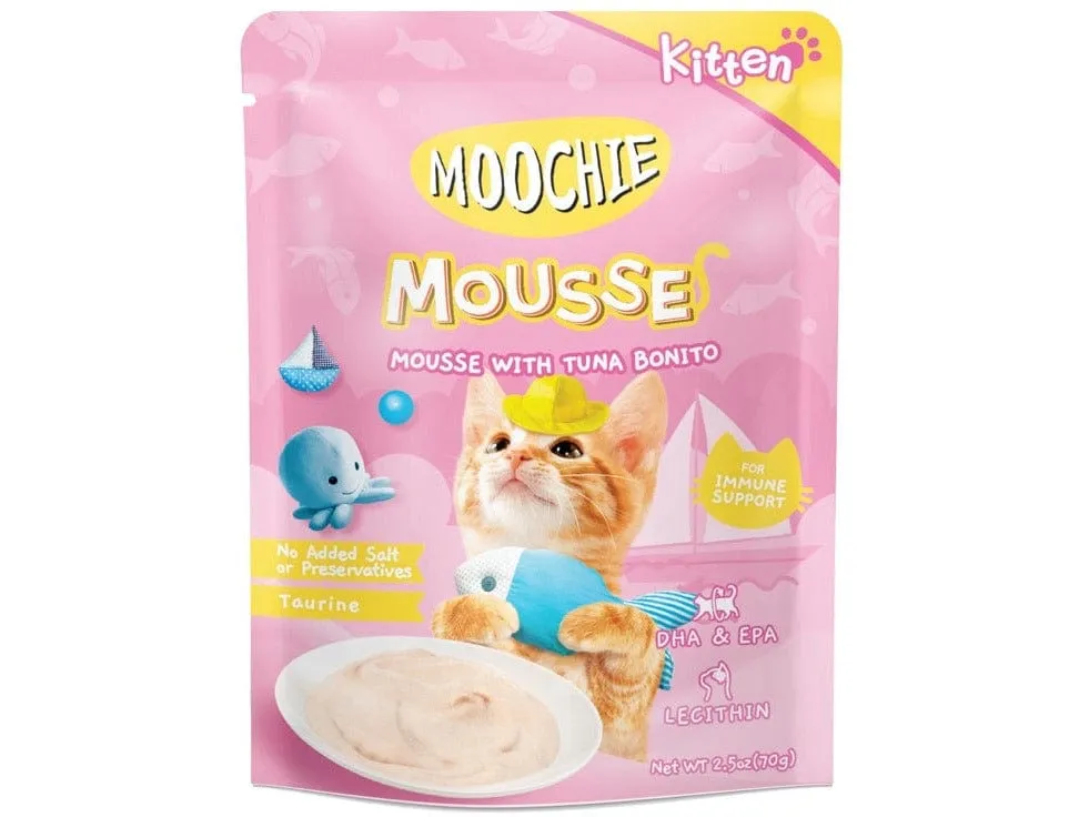 Moochie Kitten Mousse With Tuna Bonito  70G.  Pouch Pets Qatar