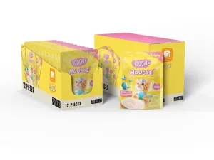 Moochie Kitten Tuna With Topping Calamari Mousse 12X70G. Pouch Pets Qatar
