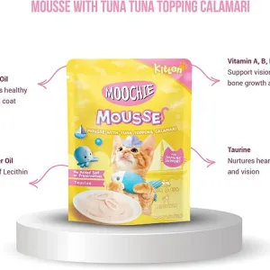 Moochie Kitten Tuna With Topping Calamari Mousse 70G Pouch Pets Qatar