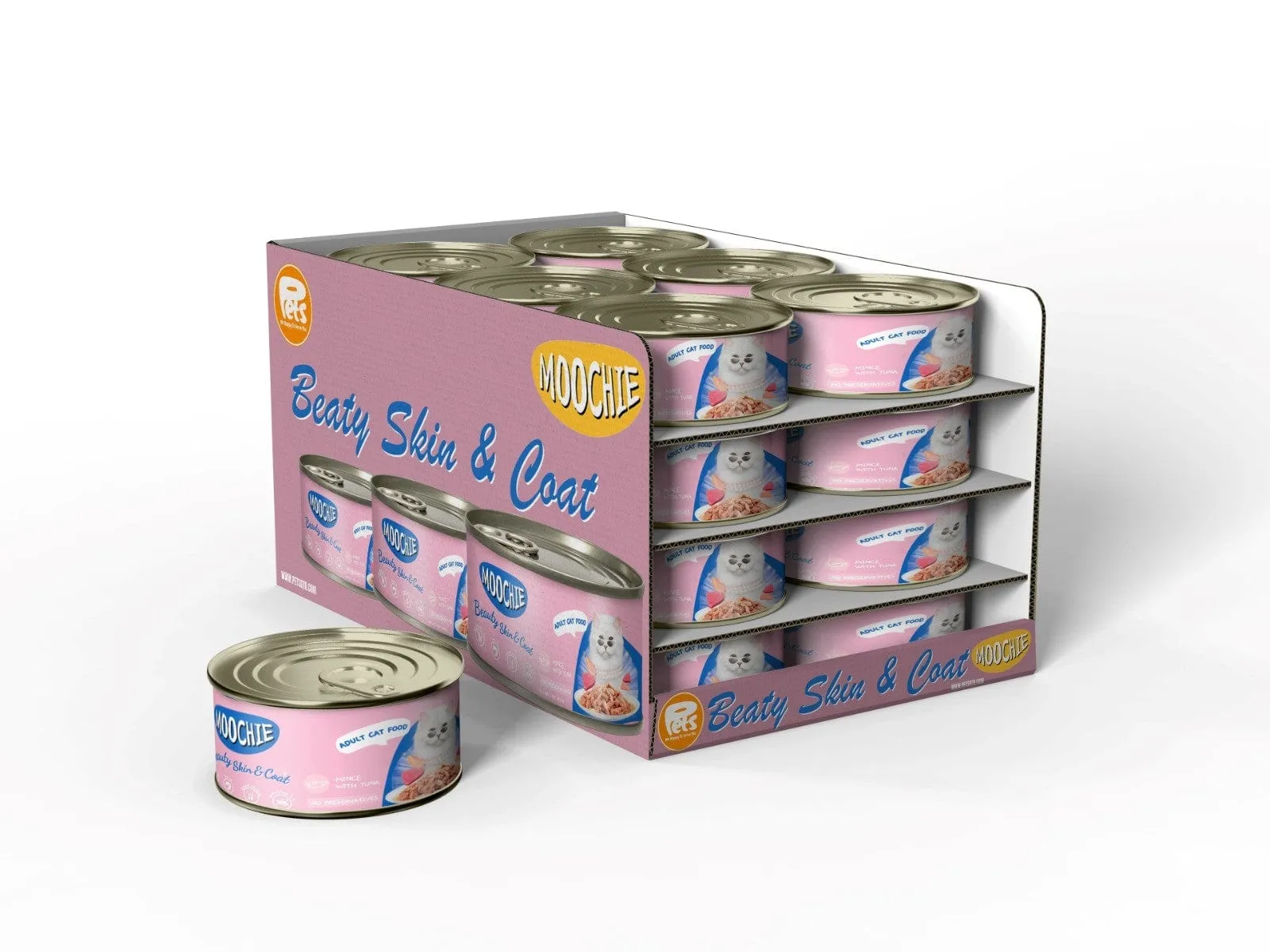 Moochie Mince With Tuna   (Beaty Skin & Coat) 24X85G. Can Pets Qatar