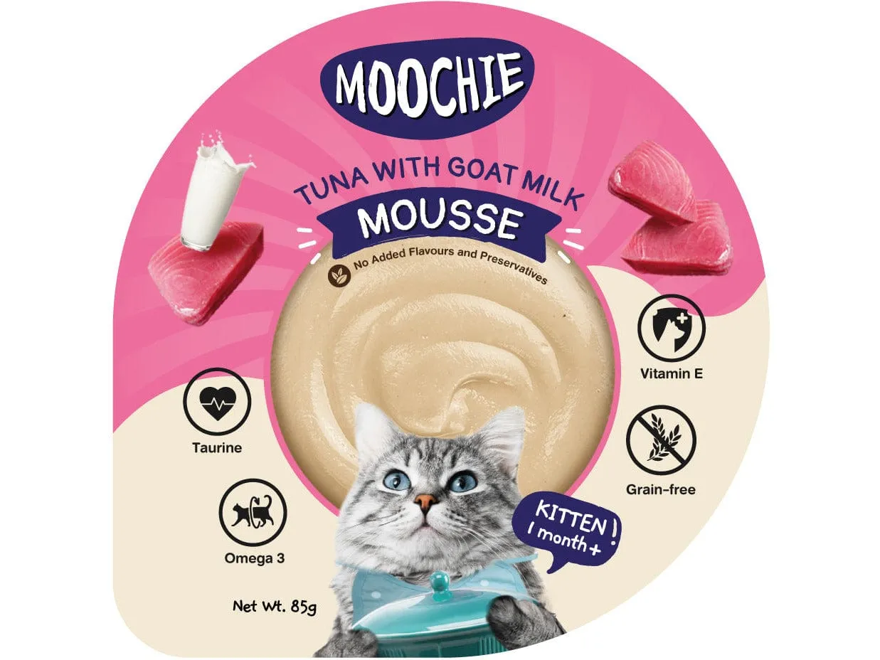 MOOCHIE MOUSSE TUNA WITH GOATMILK 12x85g Cups Pets Qatar