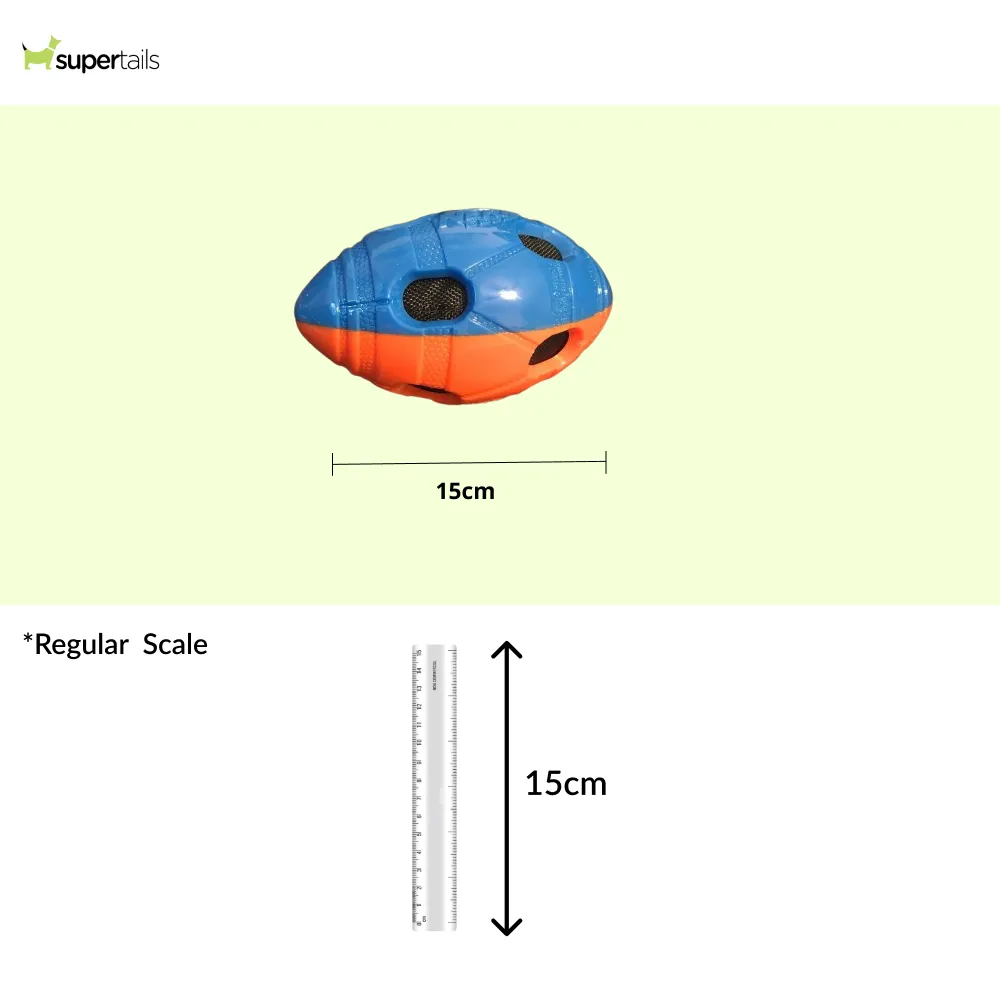 Nerf Bash Squeak and Crunch Football Toy for Dogs (Blue/Orange)