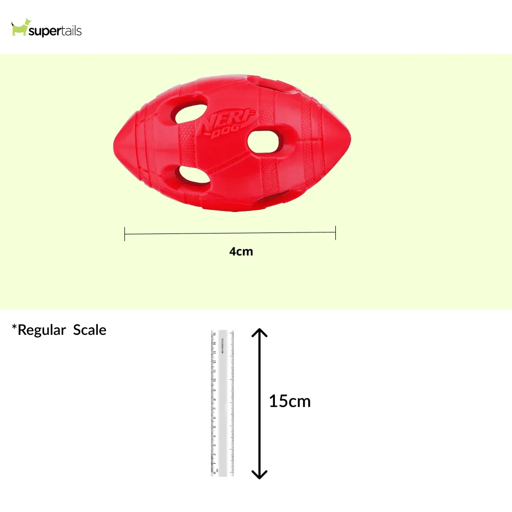 Nerf Bash Treat Football Toy for Dogs (Red)