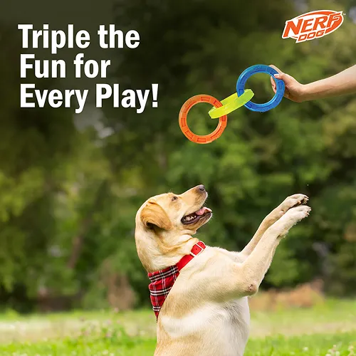 Nerf Dog EXO Translucent Spike 3 Rings Toy for Dogs (Blue/Green/Orange)