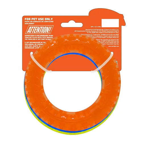 Nerf Dog EXO Translucent Spike 3 Rings Toy for Dogs (Blue/Green/Orange)