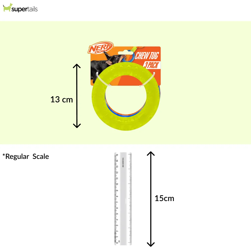 Nerf Dog EXO Translucent Spike 3 Rings Toy for Dogs (Blue/Green/Orange)