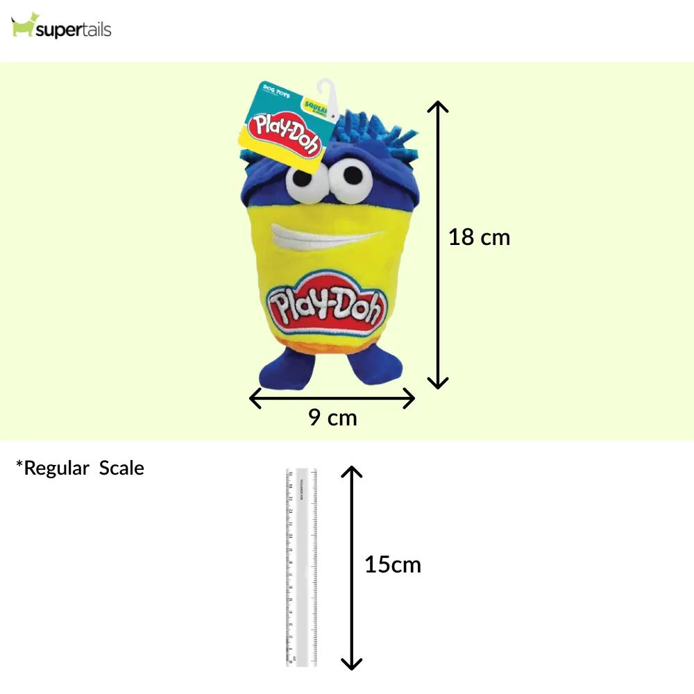 Nerf Dog Hasbro Squeak and Crinkle Plush Toy for Dogs (Yellow/Blue)