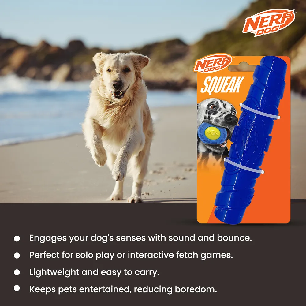 Nerf Dog Squeak Stick Toy for Dogs (Blue)