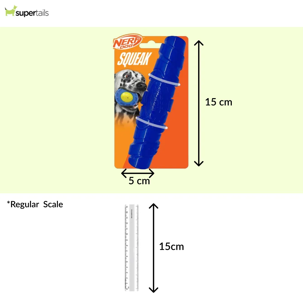 Nerf Dog Squeak Stick Toy for Dogs (Blue)