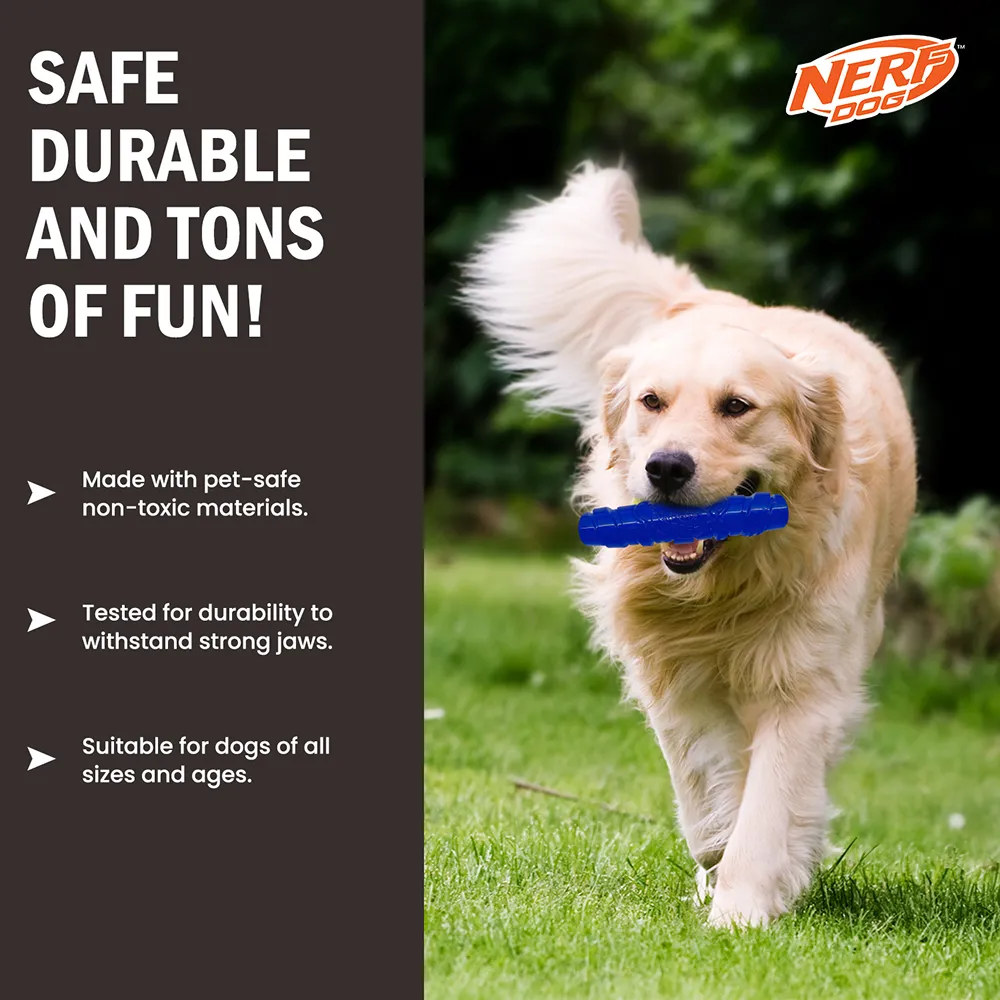 Nerf Dog Squeak Stick Toy for Dogs (Blue)
