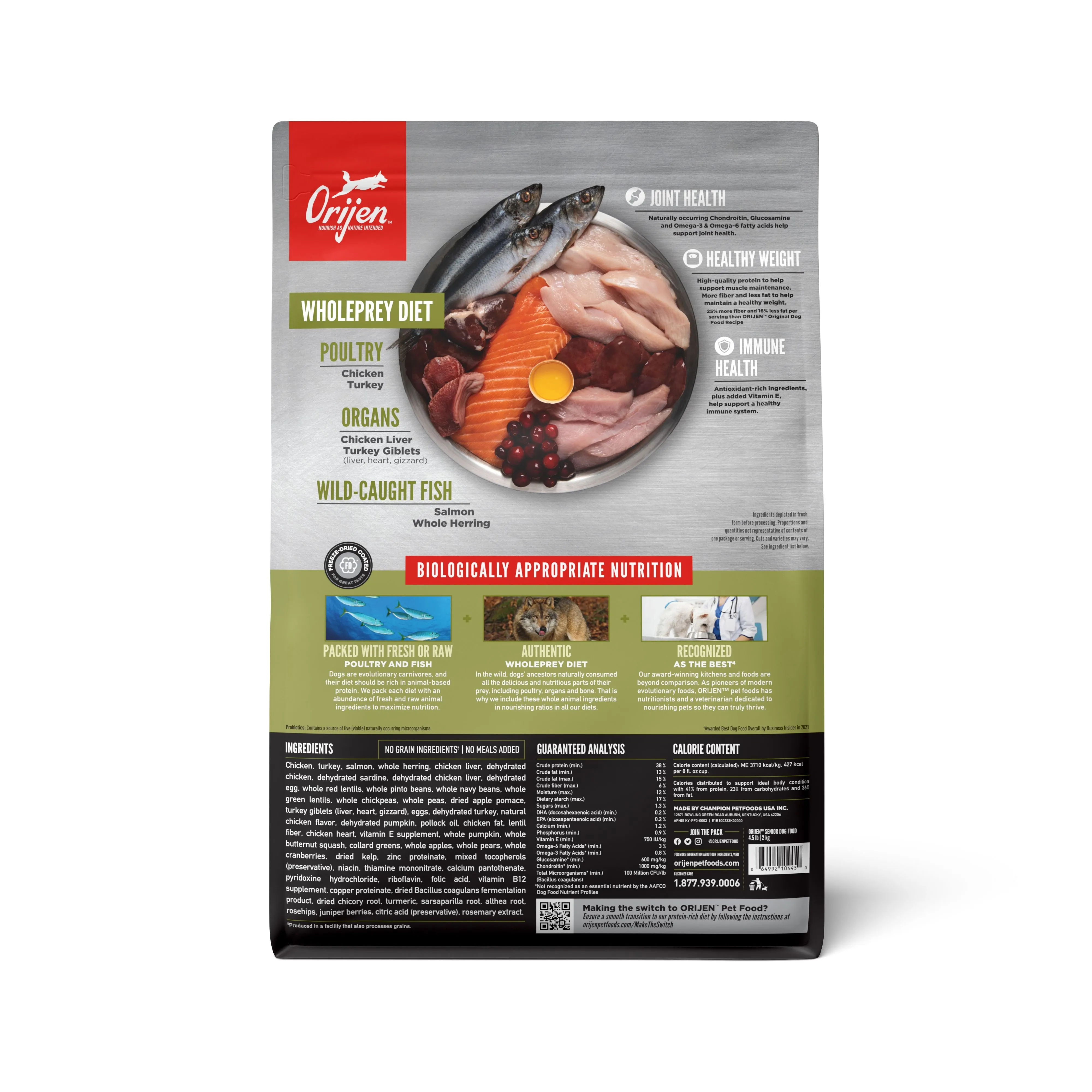 ORIJEN Senior Biologically Appropriate Dry Dog Food 2kg