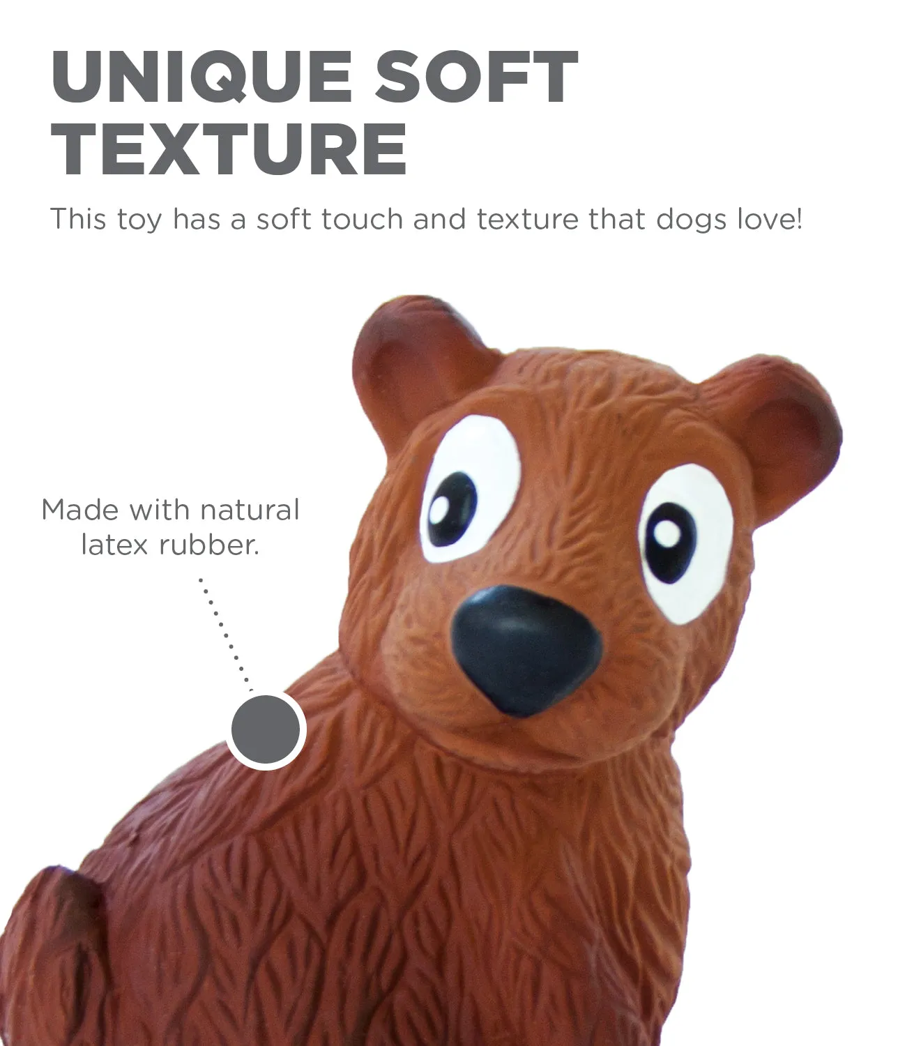 Outward Hound Tootiez Bear Latex Rubber Chew Toy for Dogs