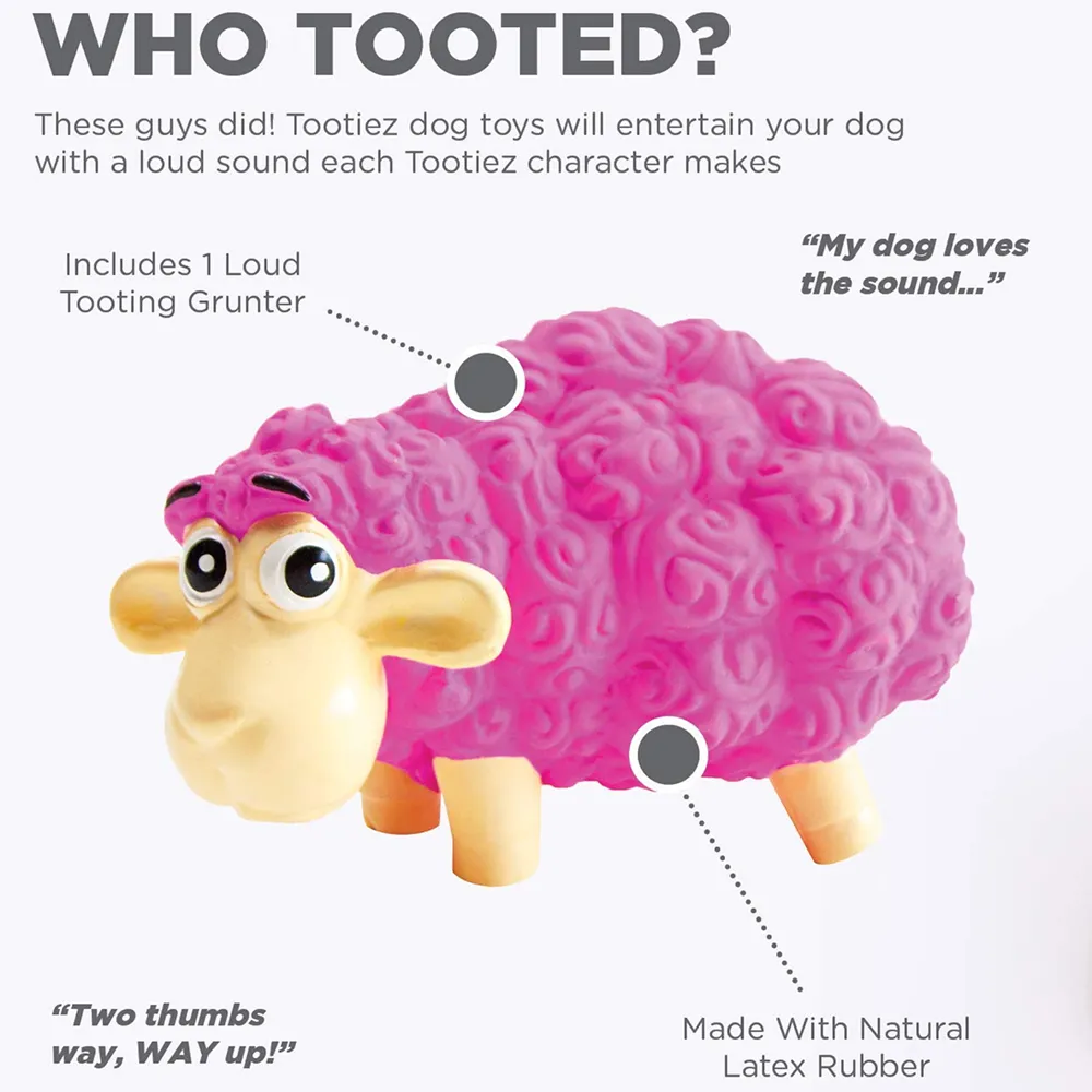 Outward Hound Tootiez Sheep Latex Rubber Toy for Dogs (Pink)