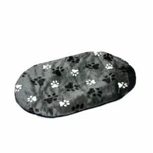 Oval cushion with paw print 54x35x5cm grey Pets Qatar