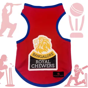 Pawgy Pets Bangalore Royal Chewers ipl Jersey for Dogs and Cats
