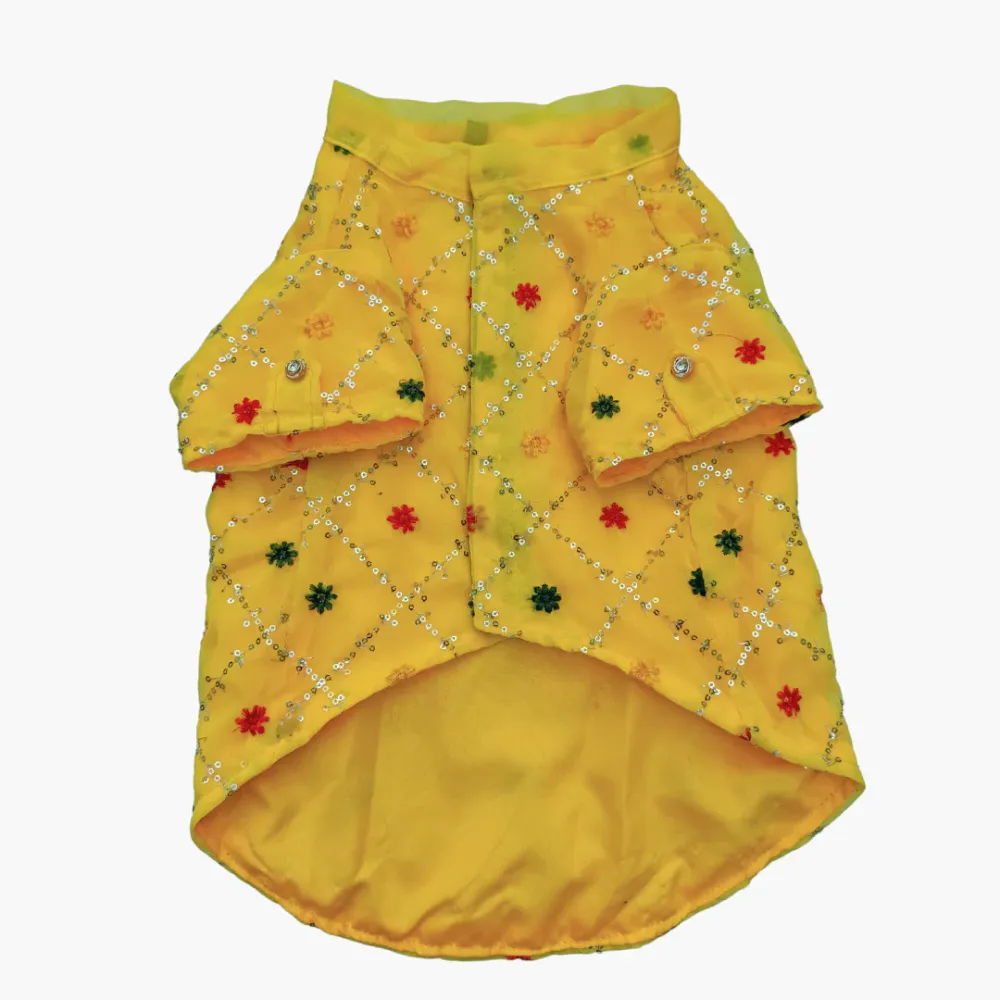 Pawgypets Festive Shirt for Dogs (Yellow)