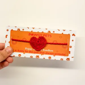 Pawgypets Heart Crochet Rakhi for Dogs