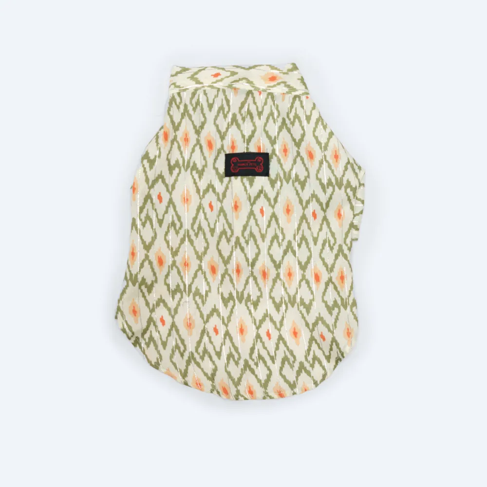 Pawgypets Heritage Kurta for Dogs and Cats (Off White/Orange)