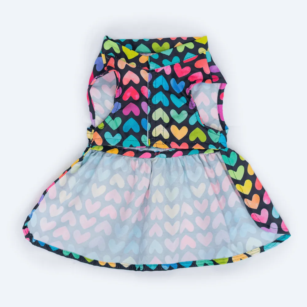 Pawgypets Multi Heart Casual Dress for Dogs and Cats