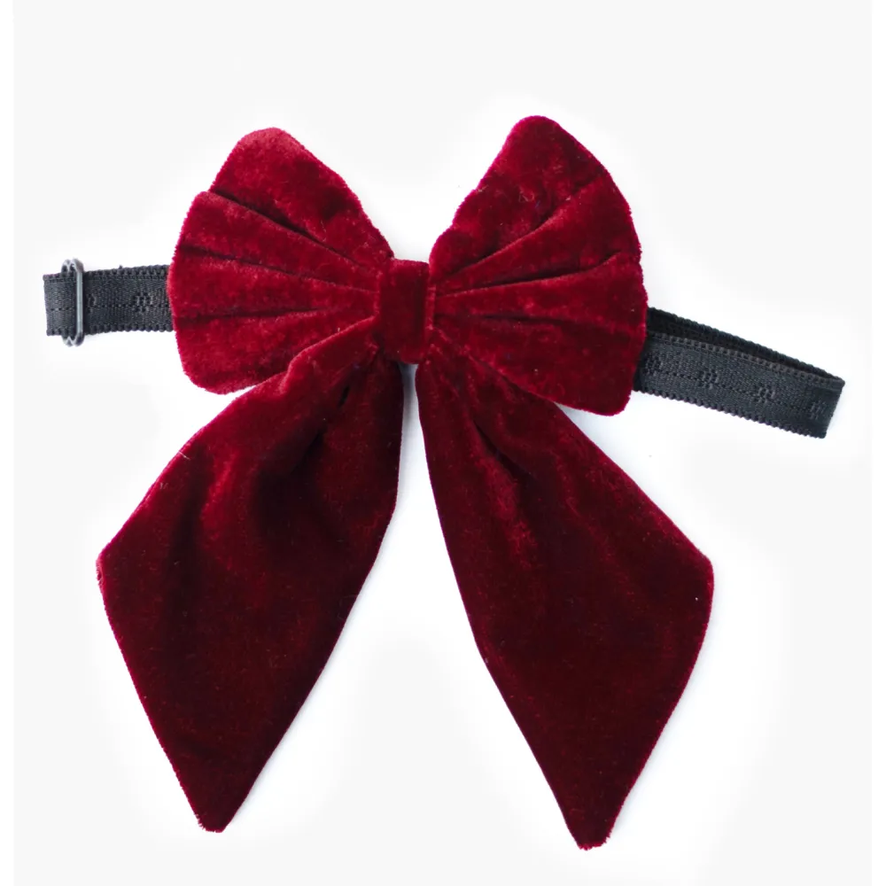 Pawgypets Pigtail Bowtie for Dogs and Cats (Maroon)