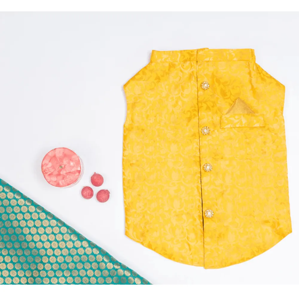 Pawgypets Sherwani for Dogs and Cats (Yellow)