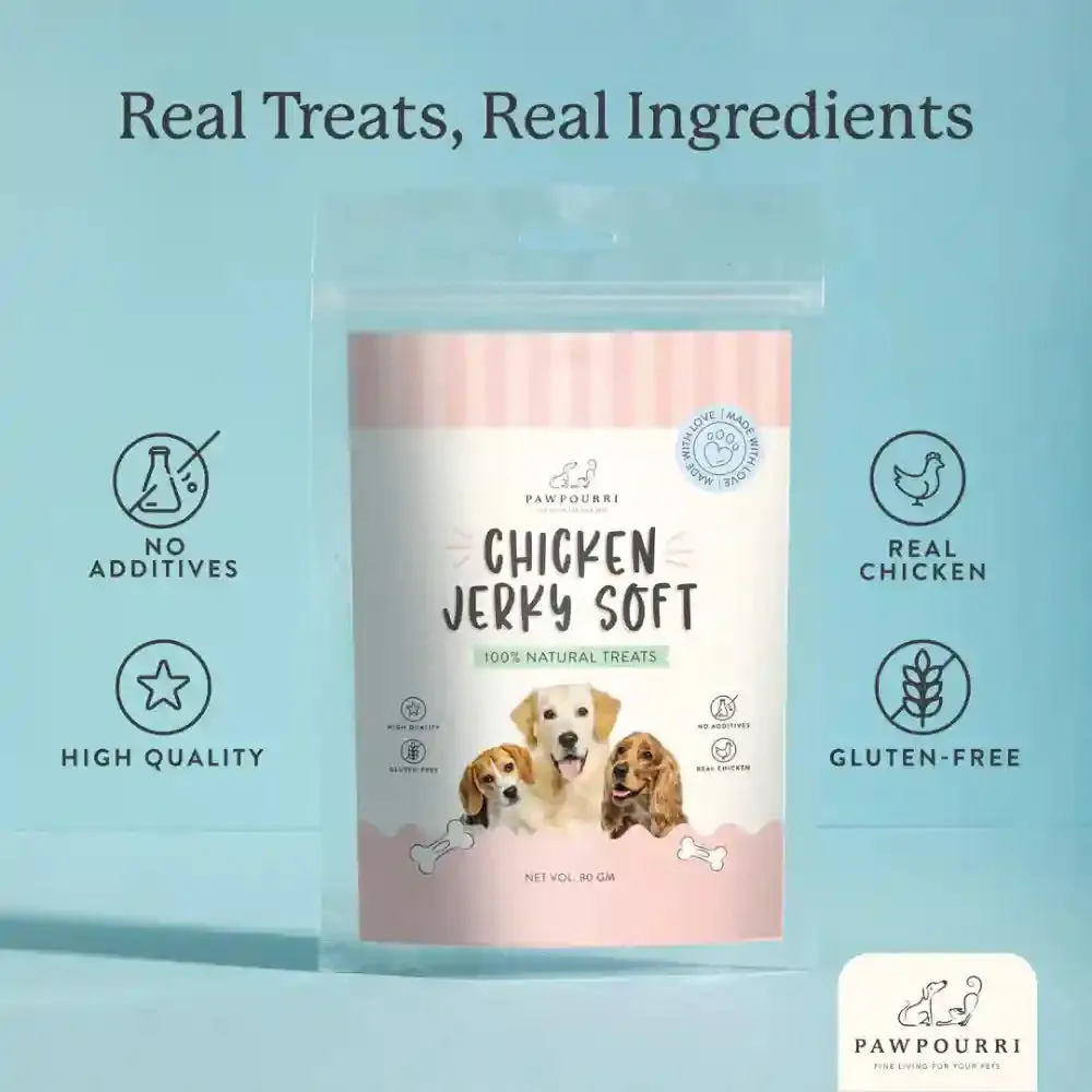Pawpourri 100% Natural Chicken Jerky Soft Dog Treat