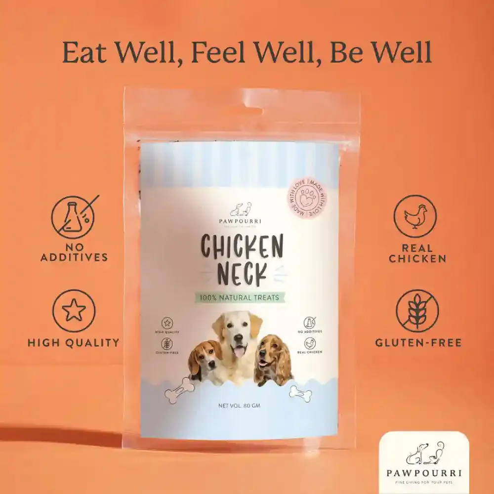Pawpourri 100% Natural Chicken Neck Jerky Dog Treat