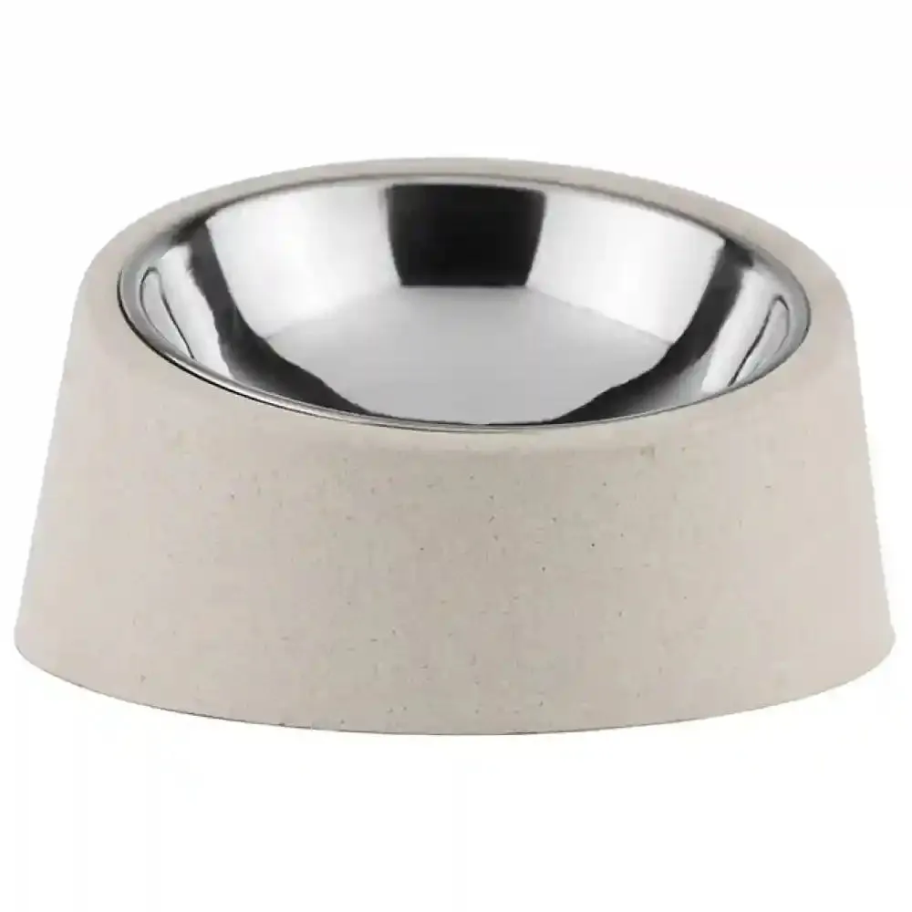 Pawpourri Sustainable Tilted Bowl for Dogs (Off White)
