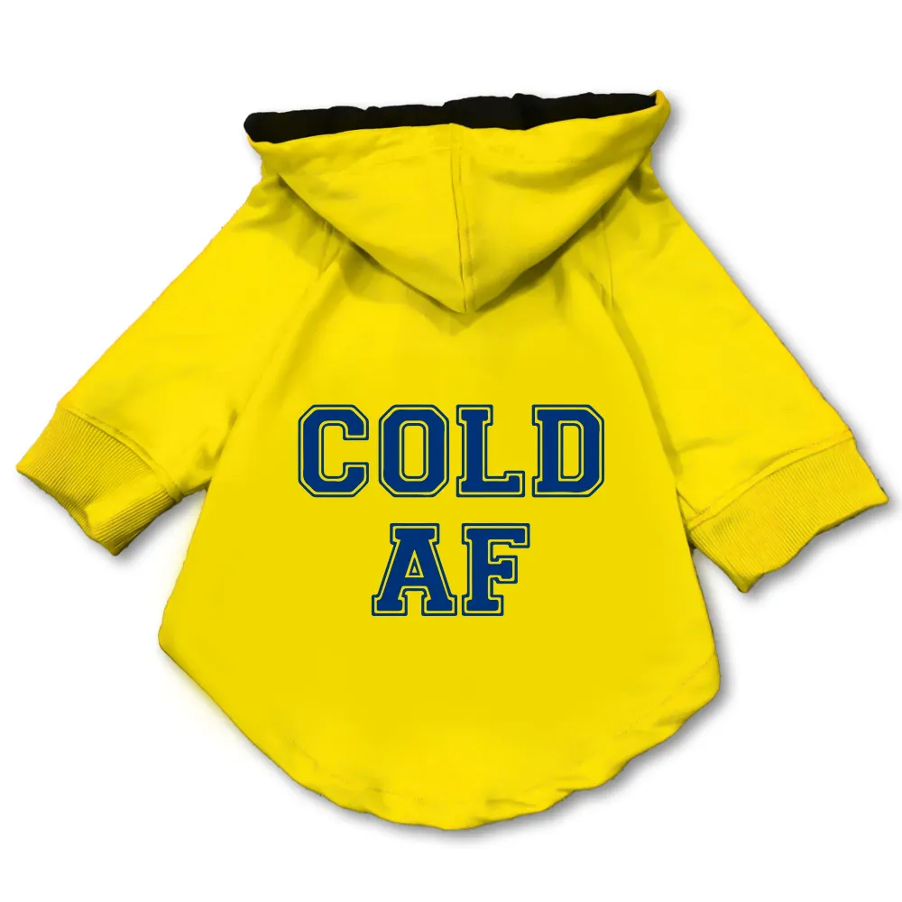 Pawsindia Cold AF Hoodie for Dogs (Yellow)