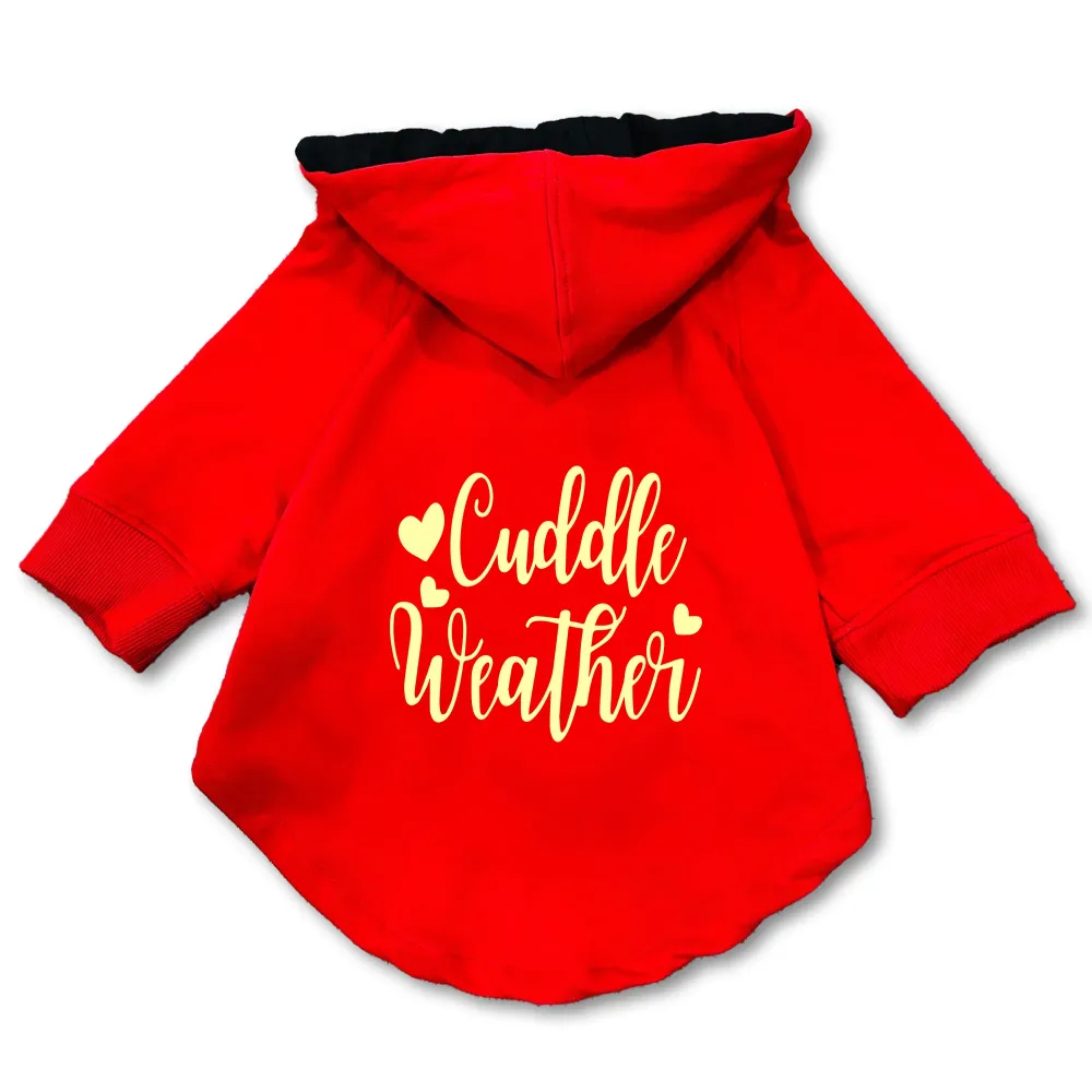 Pawsindia Cuddle Weather Hoodie for Dogs (Red)